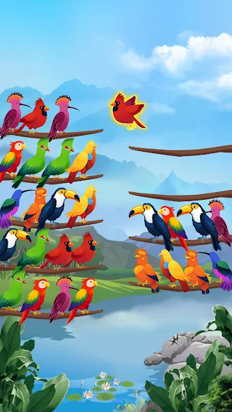 Bird Sort - Color Puzzle [МОД: Бесконечные деньги, Монеты и Мега MOD] Screenshot 1