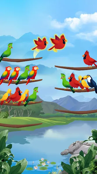 Bird Sort - Color Puzzle [МОД: Бесконечные деньги, Монеты и Мега MOD] Screenshot 2