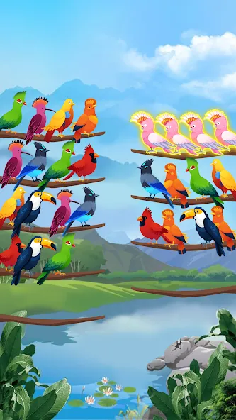Bird Sort - Color Puzzle [МОД: Бесконечные деньги, Монеты и Мега MOD] Screenshot 3