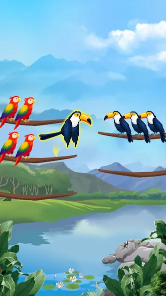 Bird Sort - Color Puzzle [МОД: Бесконечные деньги, Монеты и Мега MOD] Screenshot 4