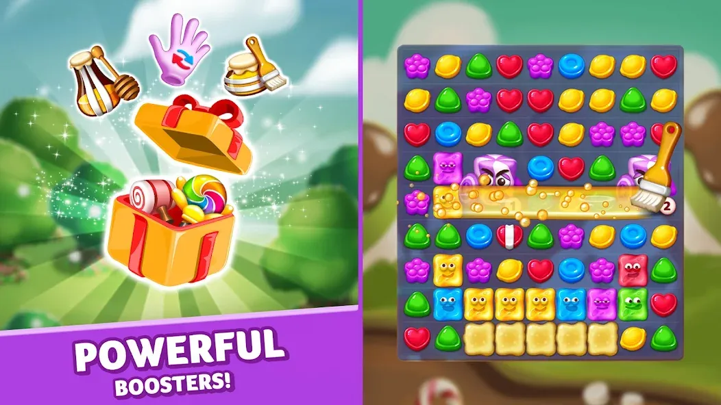 Lollipop & Marshmallow Match3 [МОД: Все открыто, Дополнительные деньги и Меню MOD] Screenshot 2