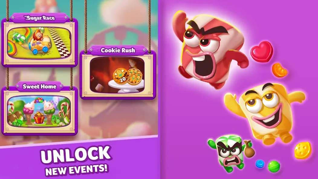 Lollipop & Marshmallow Match3 [МОД: Все открыто, Дополнительные деньги и Меню MOD] Screenshot 4