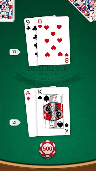 Blackjack (Блэкджек) [МОД: Все открыто, Дополнительные деньги и Меню MOD] Screenshot 1