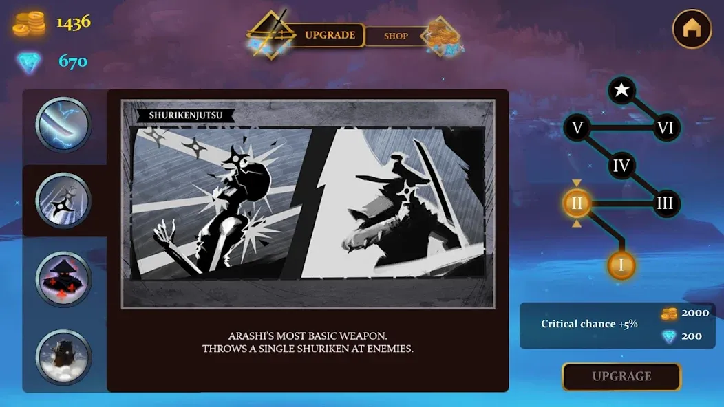 Ninja Arashi (Ниндзя Араши) [МОД: Много монет, Открытые уровни и Мега MOD] Screenshot 5