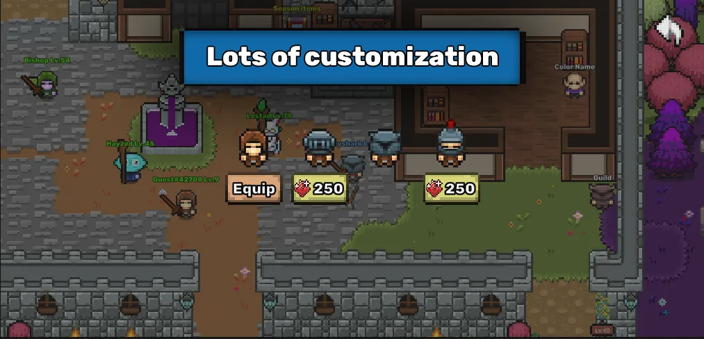 Pixil - MMORPG 2D ONLINE RPG (Пиксил) [МОД: Все открыто, Дополнительные деньги и Меню MOD] Screenshot 4