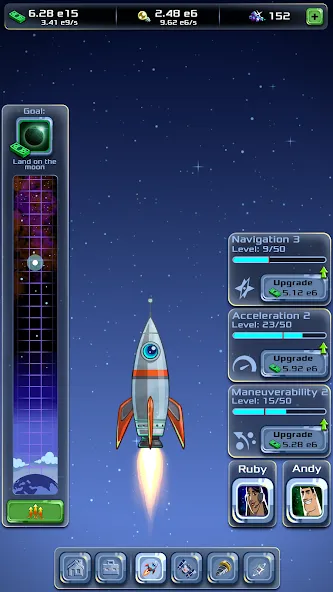 Idle Space Company (Айдл) [МОД: Меню, Бесконечные монеты и Открытые уровни] Screenshot 1