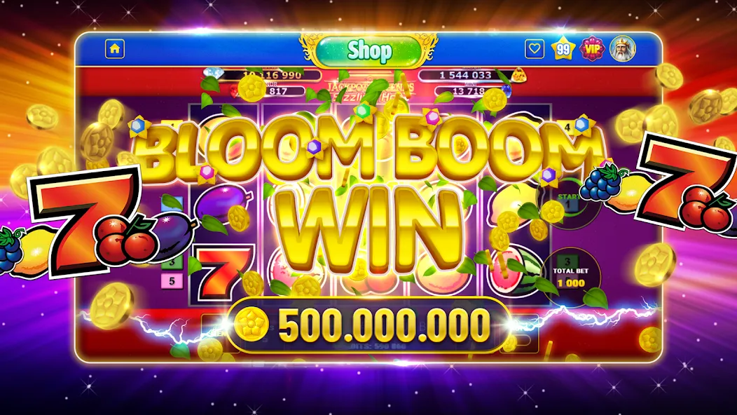Bloom Boom Casino Slots Online (Блум Бум Казино Слоты Онлайн) [МОД: Бесконечные деньги, Монеты и Мега MOD] Screenshot 1
