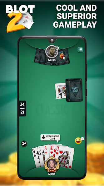 Blot 2 - Classic Belote (Блот 2) [МОД: Много монет, Открытые уровни и Мега MOD] Screenshot 3