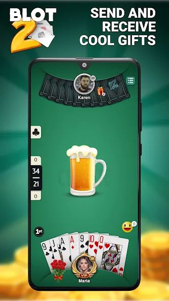 Blot 2 - Classic Belote (Блот 2) [МОД: Много монет, Открытые уровни и Мега MOD] Screenshot 5
