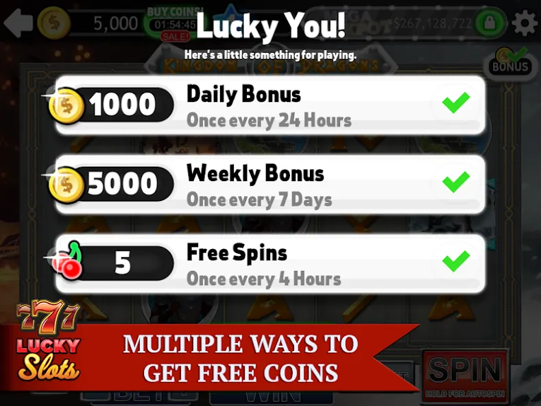 Lucky Slots (Лаки Слотс) [MOD: Все открыто] - Скриншот 5