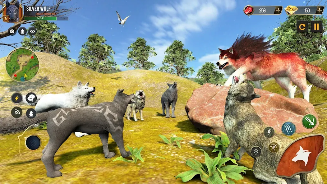Wild Wolf Simulator Wolf Games [МОД: Меню, Бесконечные монеты и Открытые уровни] Screenshot 1