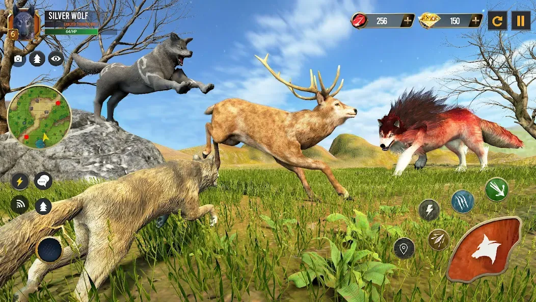 Wild Wolf Simulator Wolf Games [МОД: Меню, Бесконечные монеты и Открытые уровни] Screenshot 2