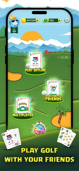 Play Nine: Golf Card Game (Плей Найн) [МОД: Много денег, Монет и Все открыто] Screenshot 1