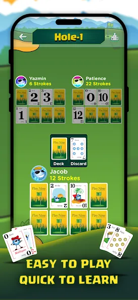 Play Nine: Golf Card Game (Плей Найн) [МОД: Много денег, Монет и Все открыто] Screenshot 2