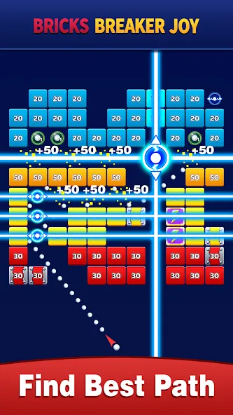 Bricks Breaker Joy (Брикс Брейкер Джой) [МОД: Бесконечные деньги, Монеты и Мега MOD] Screenshot 4