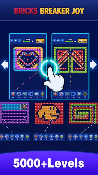 Bricks Breaker Joy (Брикс Брейкер Джой) [МОД: Бесконечные деньги, Монеты и Мега MOD] Screenshot 5