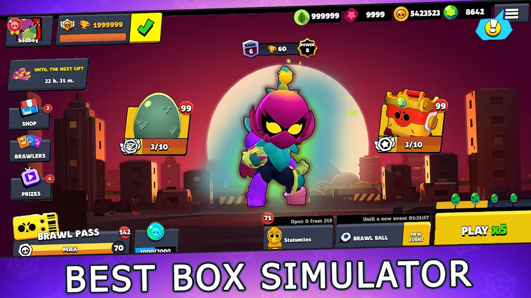 Box Simulator for Brawl Stars [MOD: Много монет/Энергии] - Скриншот 1
