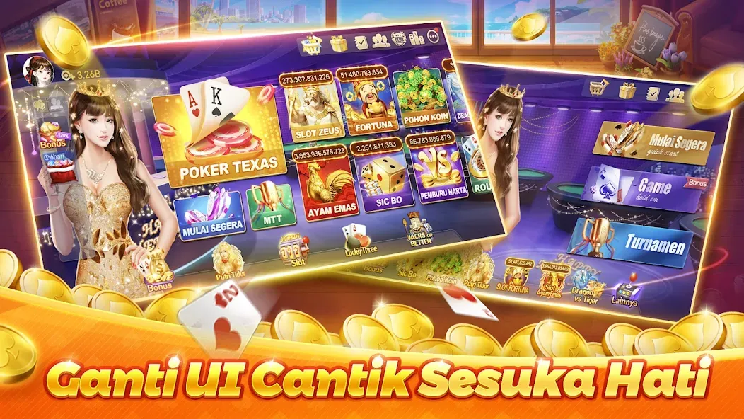 Poker Texas Boyaa (Покер Техас Бояа) [МОД: Деньги, Монеты и Меню MOD] Screenshot 1