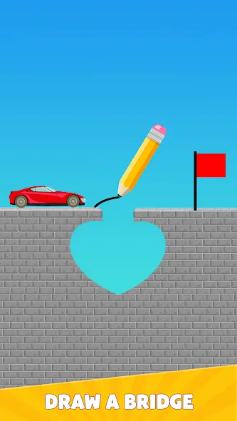Draw Bridge Puzzle: Brain Game (Драу Бридж Пазл) [МОД: Деньги, Монеты и Меню MOD] Screenshot 1