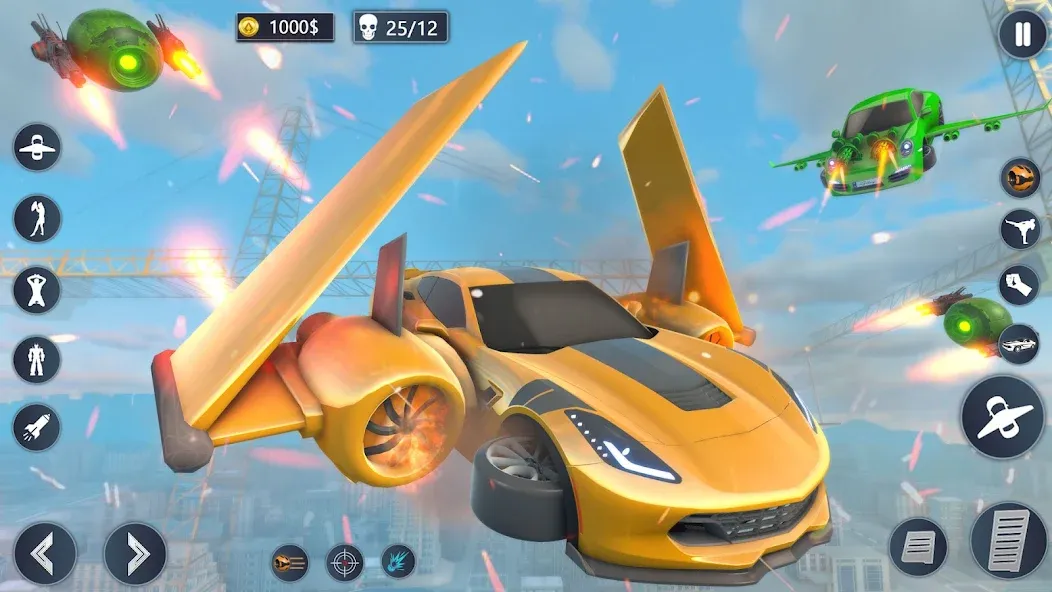 Flying Car Robot Game Car Game [МОД: Меню, Бесконечные монеты и Открытые уровни] Screenshot 3