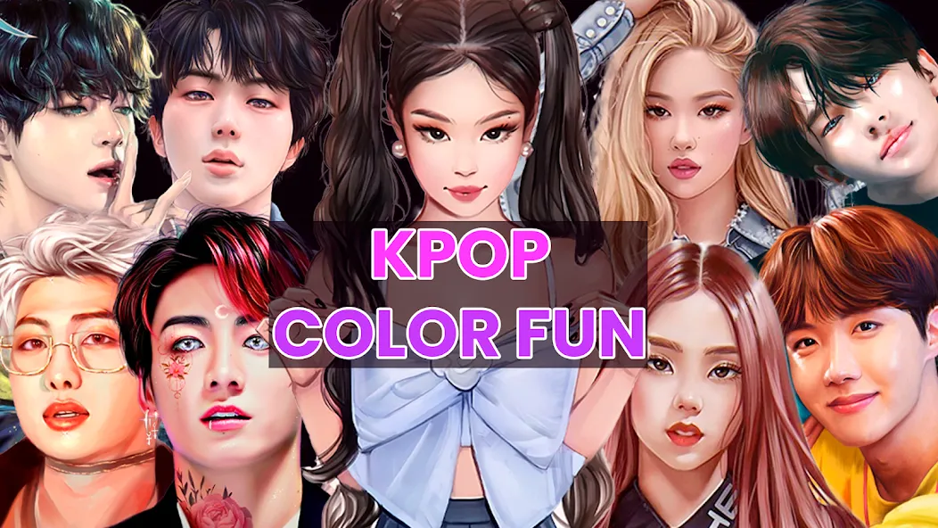 Kpop Paint by Numbers BT21 [МОД: Деньги, Монеты и Меню MOD] Screenshot 1