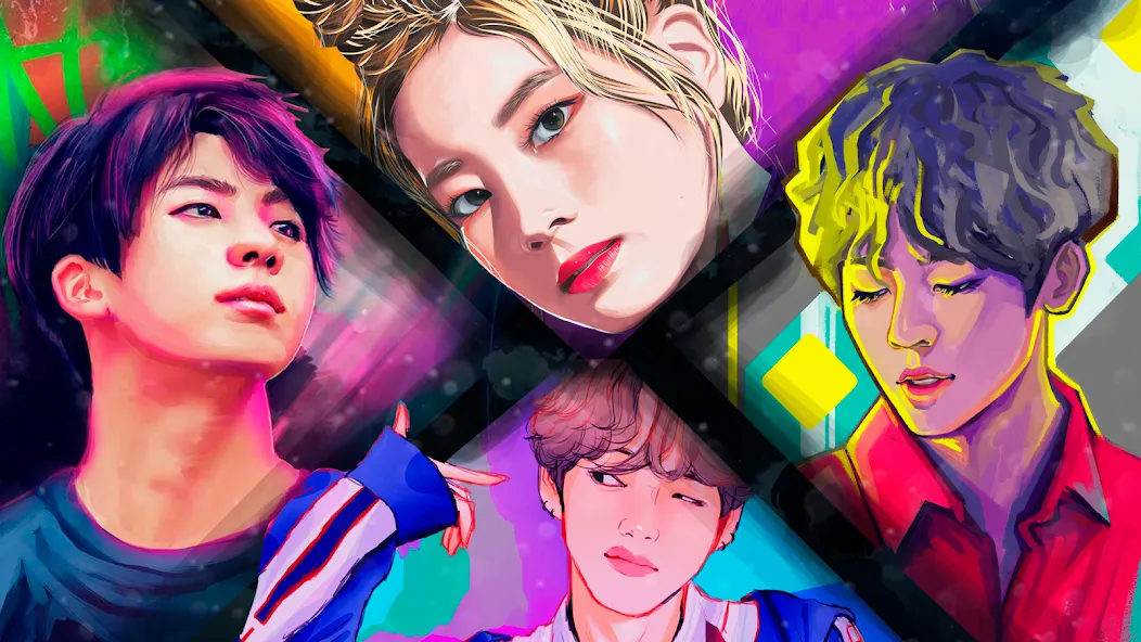 Kpop Paint by Numbers BT21 [МОД: Деньги, Монеты и Меню MOD] Screenshot 2