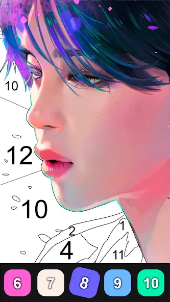 Kpop Paint by Numbers BT21 [МОД: Деньги, Монеты и Меню MOD] Screenshot 4