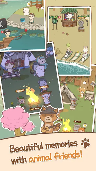 Animal Camping: Idle Camp (Анимал Кемпинг) [МОД: Деньги, Монеты и Меню MOD] Screenshot 4