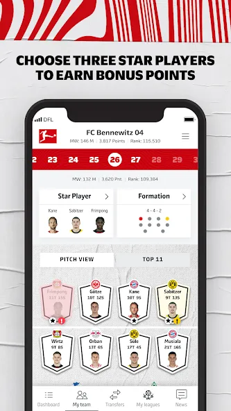 Bundesliga Fantasy Manager (Бундеслига Фэнтези Менеджер) [МОД: Деньги, Монеты и Меню MOD] Screenshot 3
