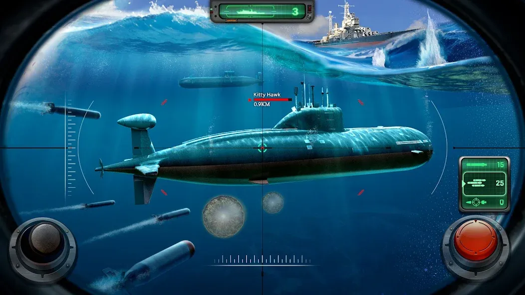 Sea War: Raid (Юбоат) [МОД: Меню, Бесконечные монеты и Открытые уровни] Screenshot 3