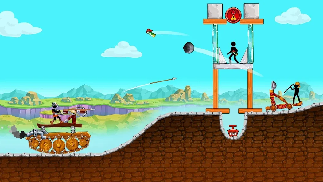 The Tank: Stick pocket hill (Зе Тенк) [МОД: Много денег, Монет и Все открыто] Screenshot 1