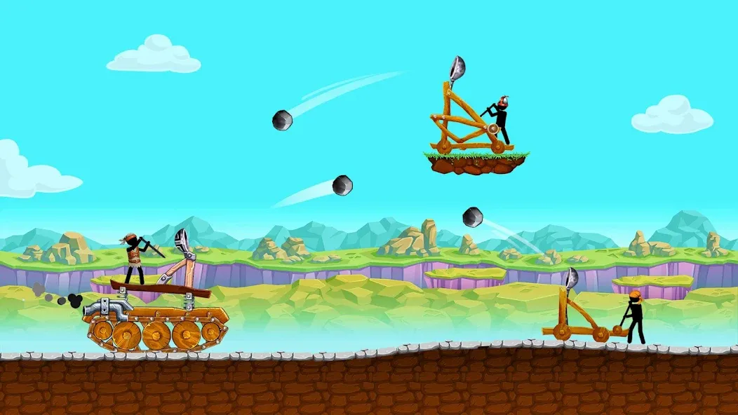 The Tank: Stick pocket hill (Зе Тенк) [МОД: Много денег, Монет и Все открыто] Screenshot 2