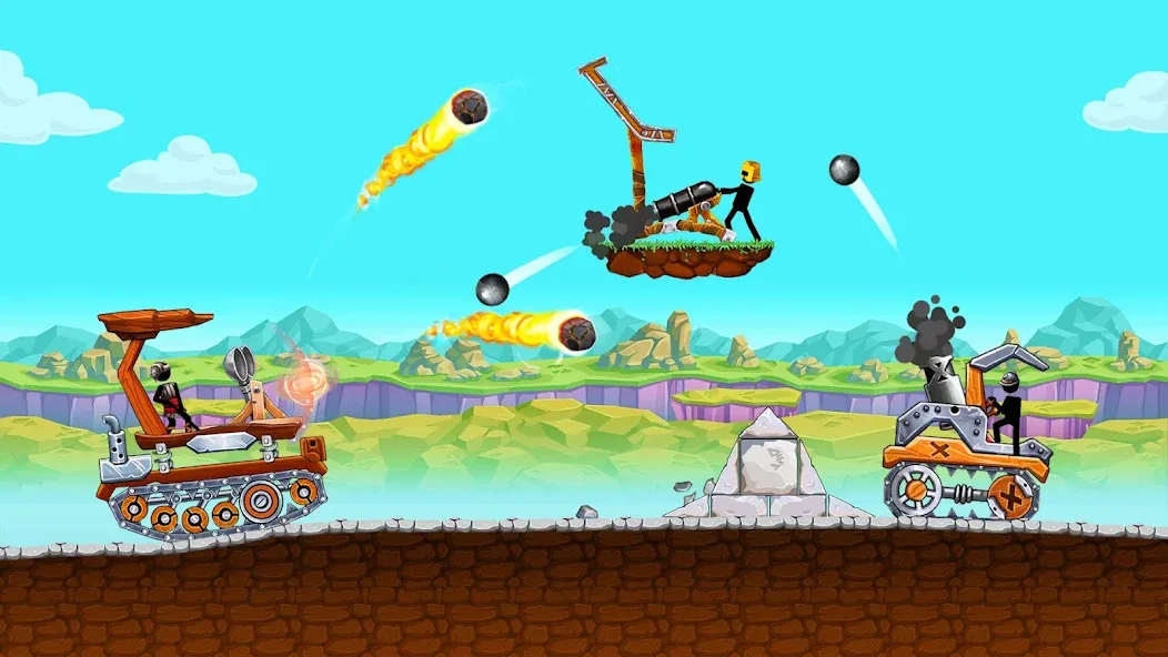 The Tank: Stick pocket hill (Зе Тенк) [МОД: Много денег, Монет и Все открыто] Screenshot 3