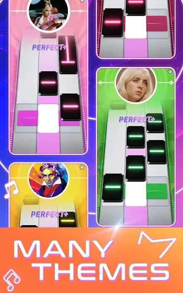 Beat Tiles: Music Game (Бит Тайлс) [МОД: Меню, Бесконечные монеты и Открытые уровни] Screenshot 1