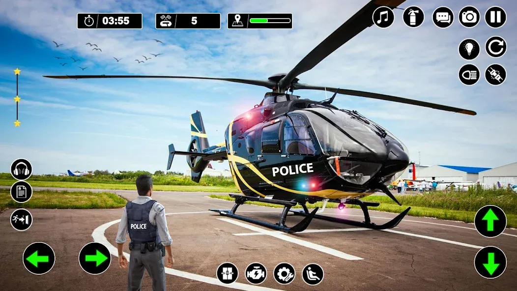 Police Helicopter Chase Game [МОД: Деньги, Монеты и Меню MOD] Screenshot 1