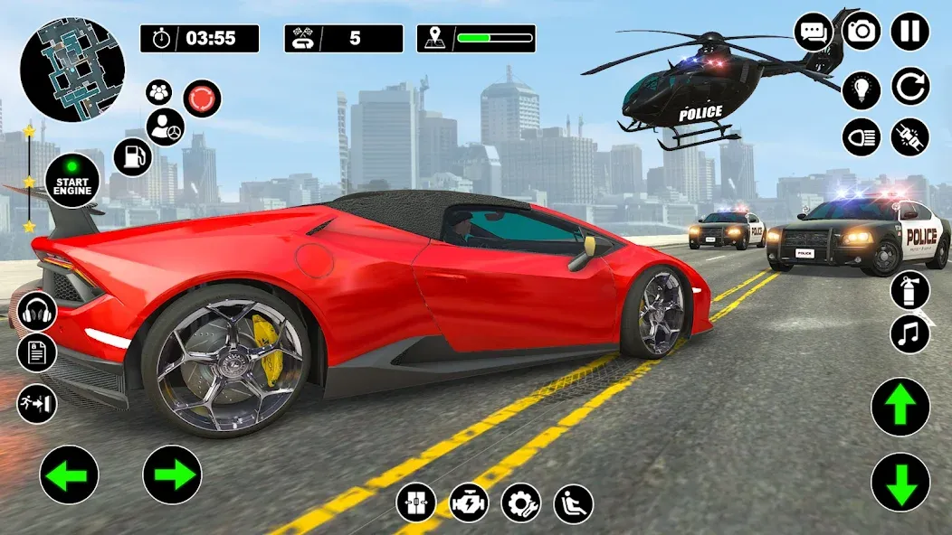 Police Helicopter Chase Game [МОД: Деньги, Монеты и Меню MOD] Screenshot 4