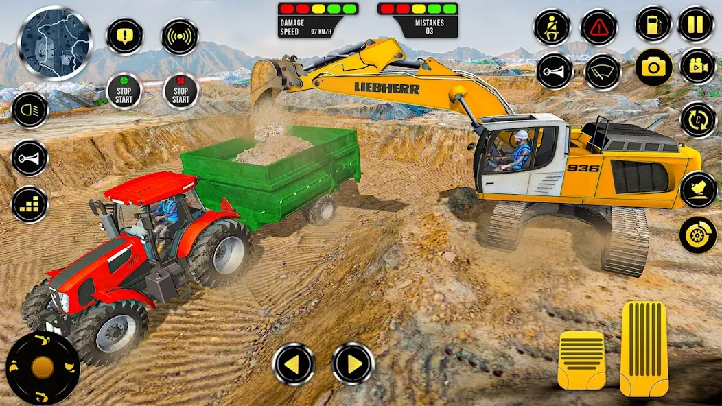 Construction Machine Real JCB [МОД: Деньги, Монеты и Меню MOD] Screenshot 1