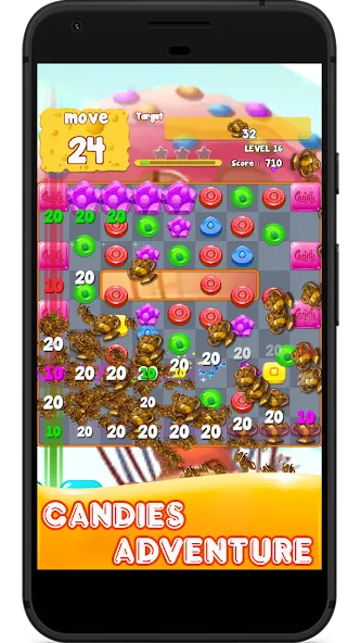 Candy 2024-Candy Match 3 Game (Кэнди 2023) [МОД: Меню, Бесконечные монеты и Открытые уровни] Screenshot 1