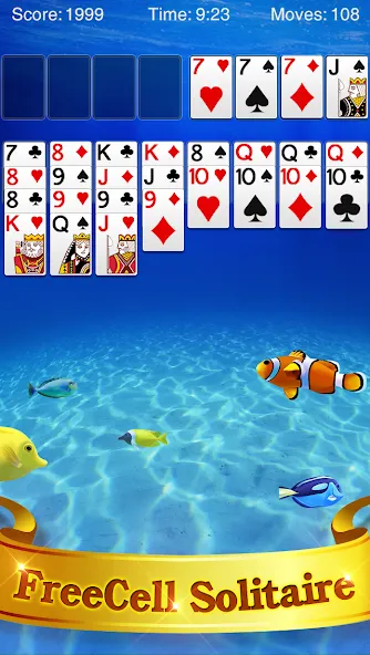 FreeCell Solitaire [МОД: Меню, Бесконечные монеты и Открытые уровни] Screenshot 1