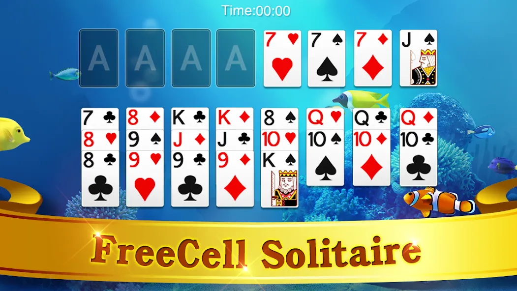 FreeCell Solitaire [МОД: Меню, Бесконечные монеты и Открытые уровни] Screenshot 5