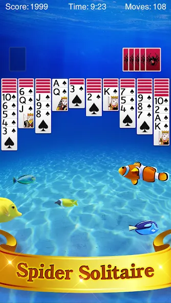 Spider Solitaire [МОД: Деньги, Монеты и Меню MOD] Screenshot 1
