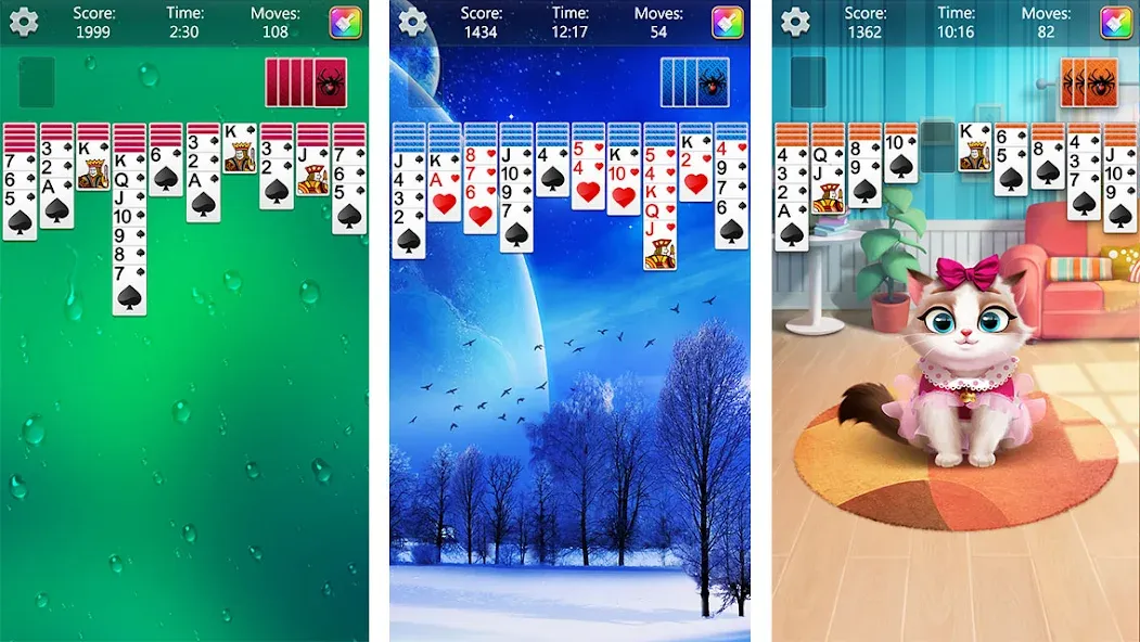 Spider Solitaire Fun (Спайдер Солитер Фан) [МОД: Деньги, Монеты и Меню MOD] Screenshot 1