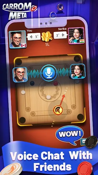 Carrom Meta-Board Disc Game (Карром Мета) [МОД: Бесконечные деньги, Монеты и Мега MOD] Screenshot 3