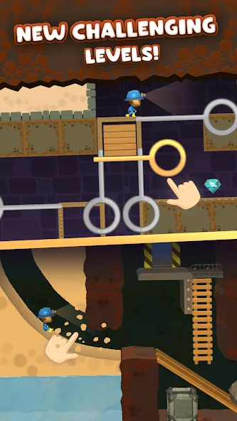 Mine Rescue: Gold Mining Games (Майн Рескью) [МОД: Меню, Бесконечные монеты и Открытые уровни] Screenshot 1