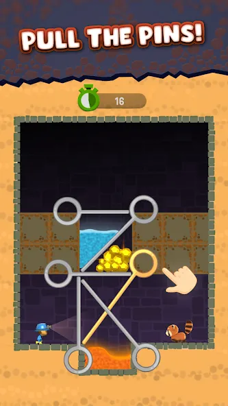 Mine Rescue: Gold Mining Games (Майн Рескью) [МОД: Меню, Бесконечные монеты и Открытые уровни] Screenshot 2