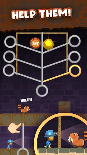 Mine Rescue: Gold Mining Games (Майн Рескью) [МОД: Меню, Бесконечные монеты и Открытые уровни] Screenshot 3