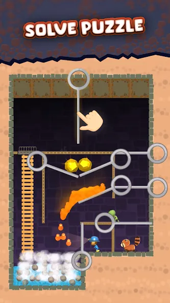 Mine Rescue: Gold Mining Games (Майн Рескью) [МОД: Меню, Бесконечные монеты и Открытые уровни] Screenshot 4