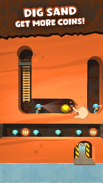 Mine Rescue: Gold Mining Games (Майн Рескью) [МОД: Меню, Бесконечные монеты и Открытые уровни] Screenshot 5