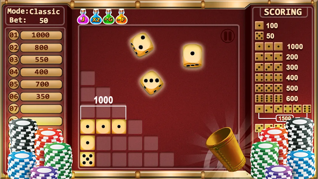 Farkle - Dice Game (Фаркл) [МОД: Все открыто, Дополнительные деньги и Меню MOD] Screenshot 1