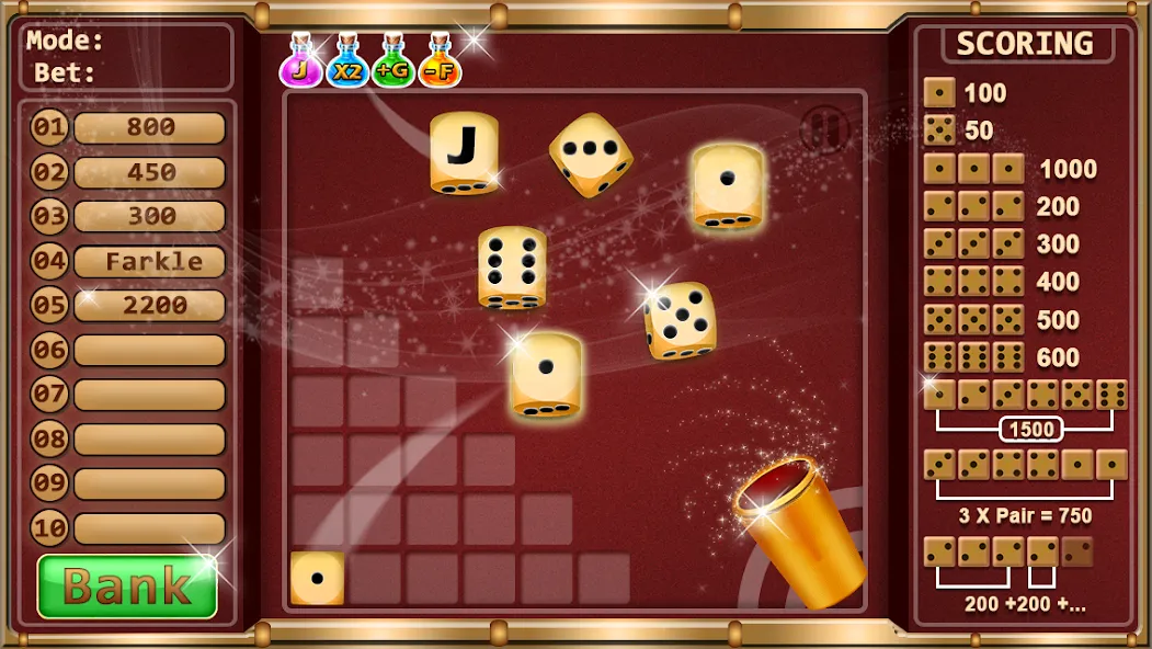 Farkle - Dice Game (Фаркл) [МОД: Все открыто, Дополнительные деньги и Меню MOD] Screenshot 2